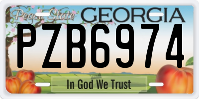 GA license plate PZB6974