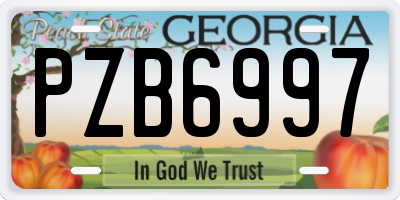 GA license plate PZB6997