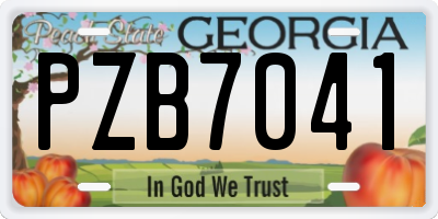 GA license plate PZB7041
