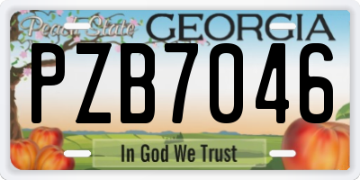 GA license plate PZB7046