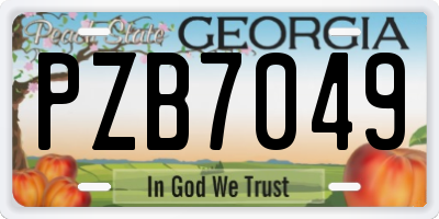 GA license plate PZB7049