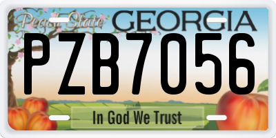 GA license plate PZB7056