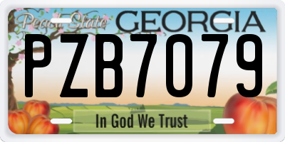 GA license plate PZB7079