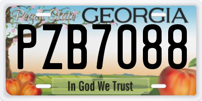 GA license plate PZB7088