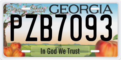 GA license plate PZB7093