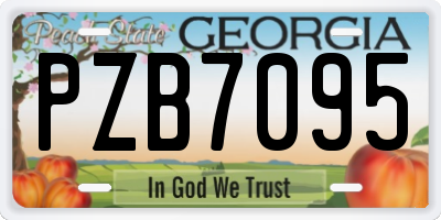 GA license plate PZB7095