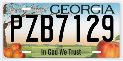 GA license plate PZB7129