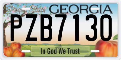 GA license plate PZB7130