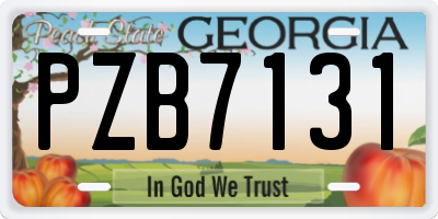 GA license plate PZB7131
