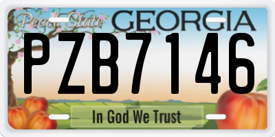 GA license plate PZB7146