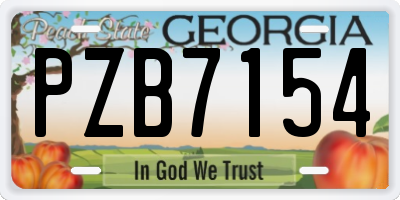 GA license plate PZB7154