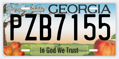 GA license plate PZB7155