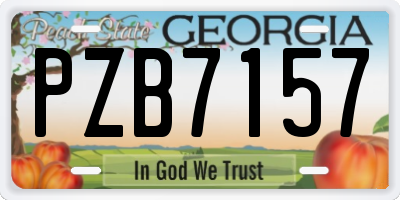 GA license plate PZB7157