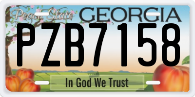 GA license plate PZB7158