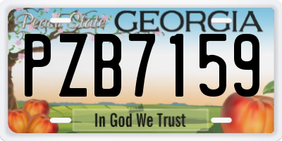 GA license plate PZB7159
