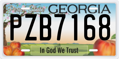 GA license plate PZB7168