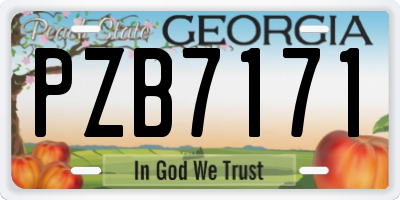 GA license plate PZB7171