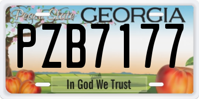 GA license plate PZB7177
