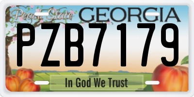 GA license plate PZB7179