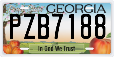 GA license plate PZB7188