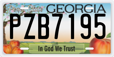 GA license plate PZB7195