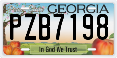 GA license plate PZB7198