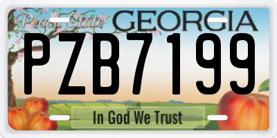 GA license plate PZB7199