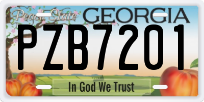 GA license plate PZB7201