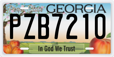GA license plate PZB7210