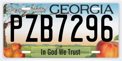 GA license plate PZB7296