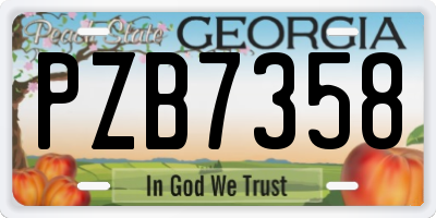 GA license plate PZB7358