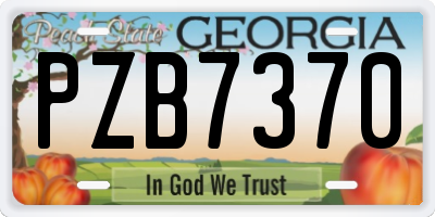 GA license plate PZB7370