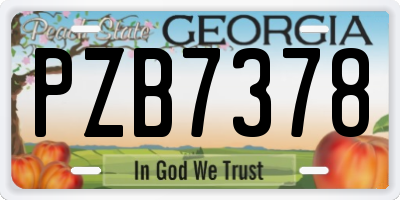 GA license plate PZB7378