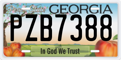 GA license plate PZB7388