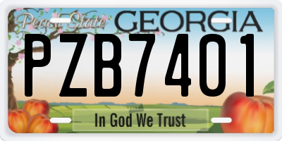 GA license plate PZB7401