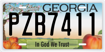 GA license plate PZB7411