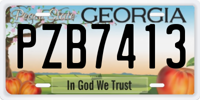 GA license plate PZB7413