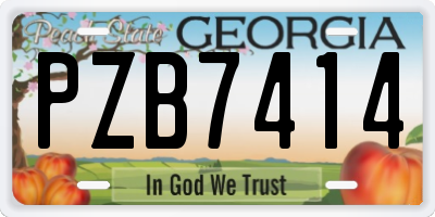 GA license plate PZB7414