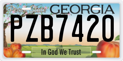 GA license plate PZB7420