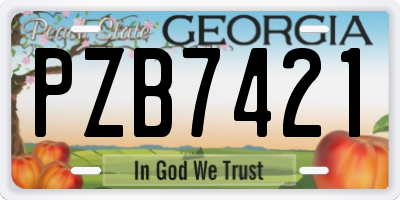 GA license plate PZB7421