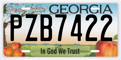 GA license plate PZB7422