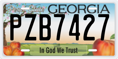 GA license plate PZB7427