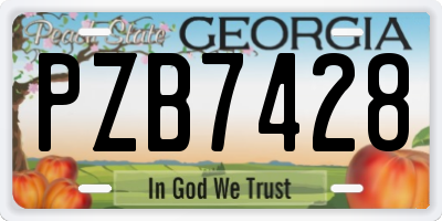 GA license plate PZB7428