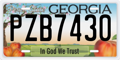 GA license plate PZB7430