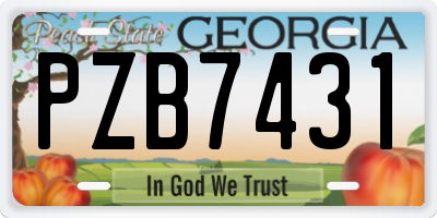 GA license plate PZB7431