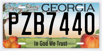 GA license plate PZB7440