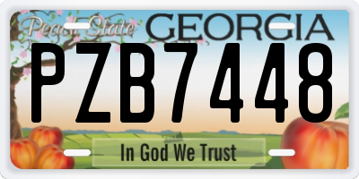GA license plate PZB7448