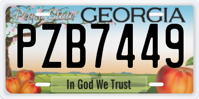GA license plate PZB7449