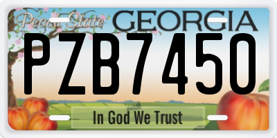 GA license plate PZB7450