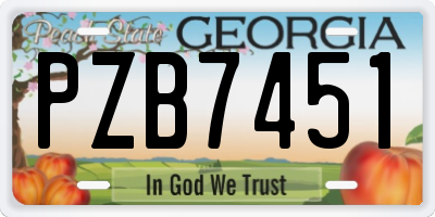 GA license plate PZB7451